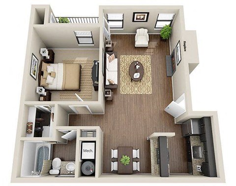 Veridian at Sandy Springs floor plan apartment home layout